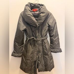 Stylish Grayish Purple Women's Coat with wrap collar